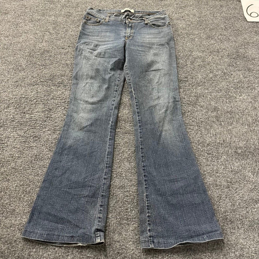 Zara Jeans Womens Size 8 Blue Flare Leg Stretch Denim Medium Wash Made in Spain